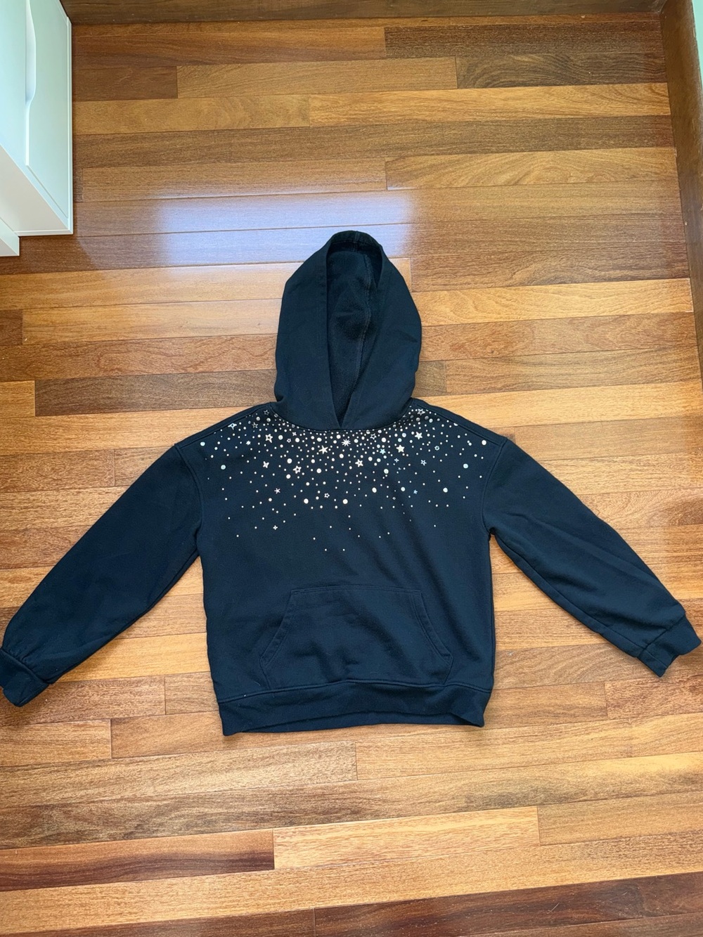 Cat & Jack Black Hoodie with Metallic Star Accents